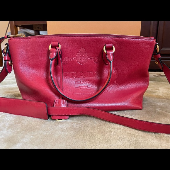 Embossed prada logo Tote Two Way bag - Picture 7 of 8